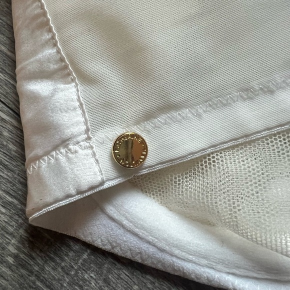 Katherine Hamilton Sophia balconette white lace bra with silk quarter cups 32K - Picture 7 of 9